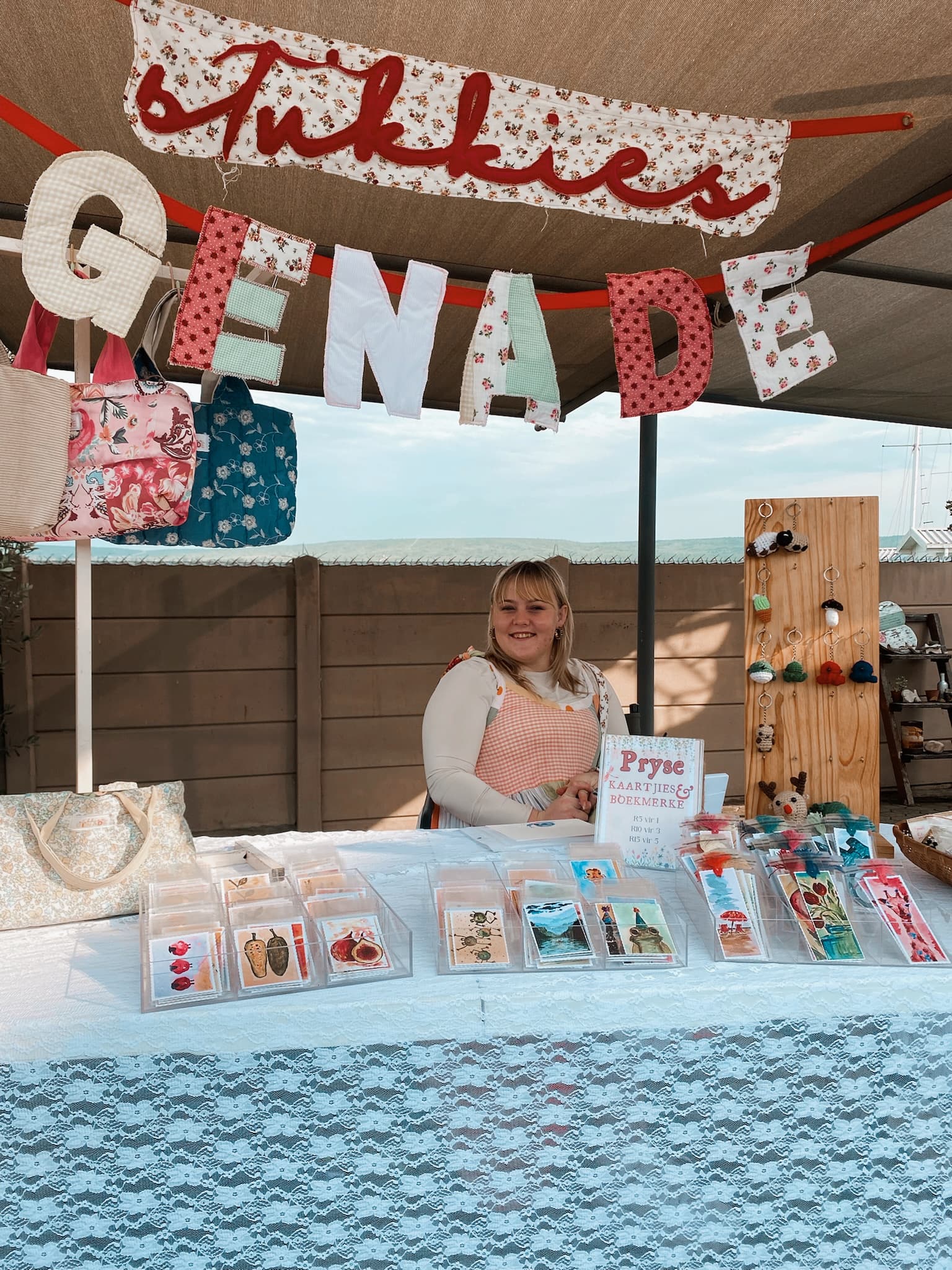 A local maker at her handmade stall