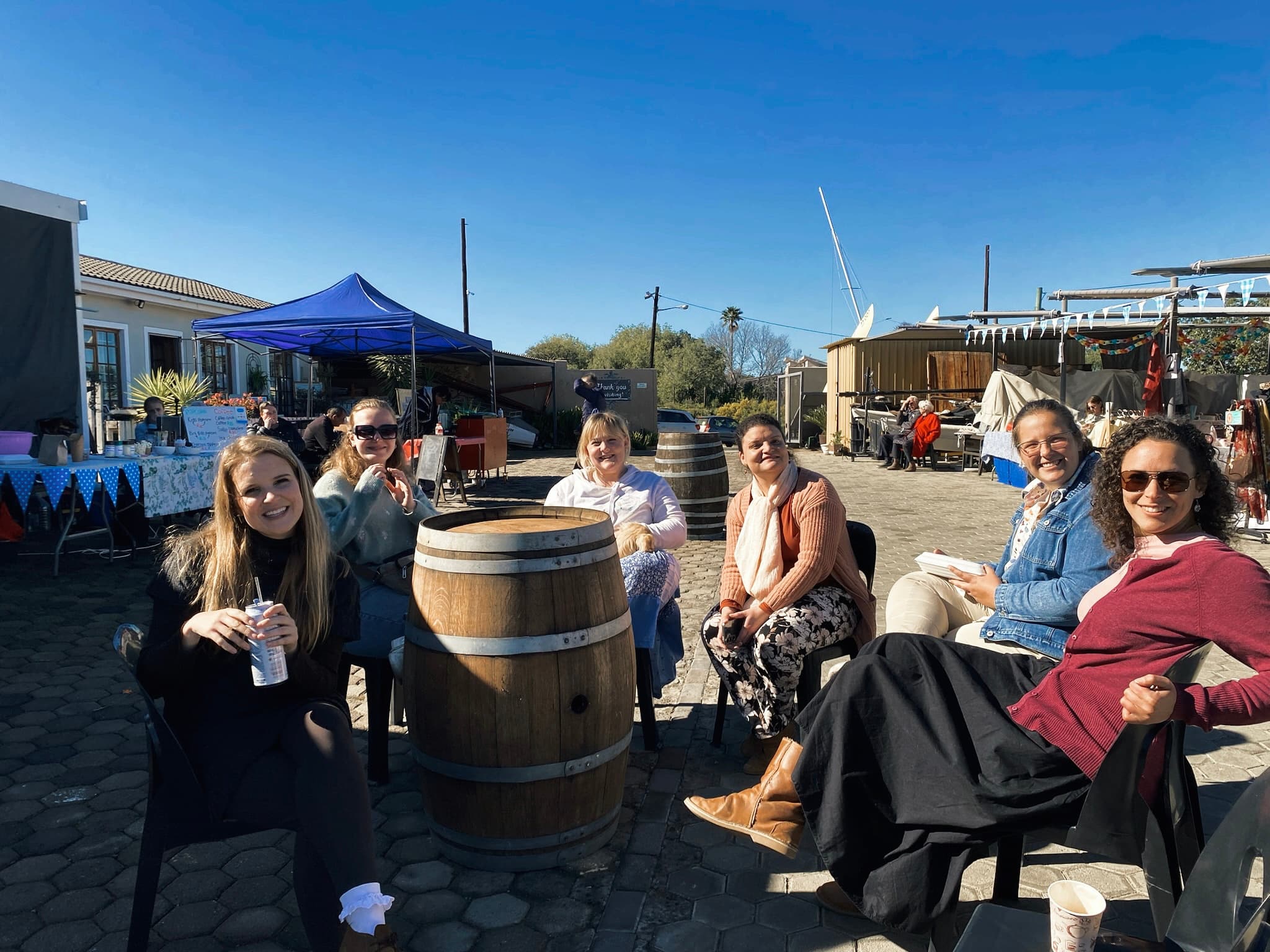 Friends enjoying market day together