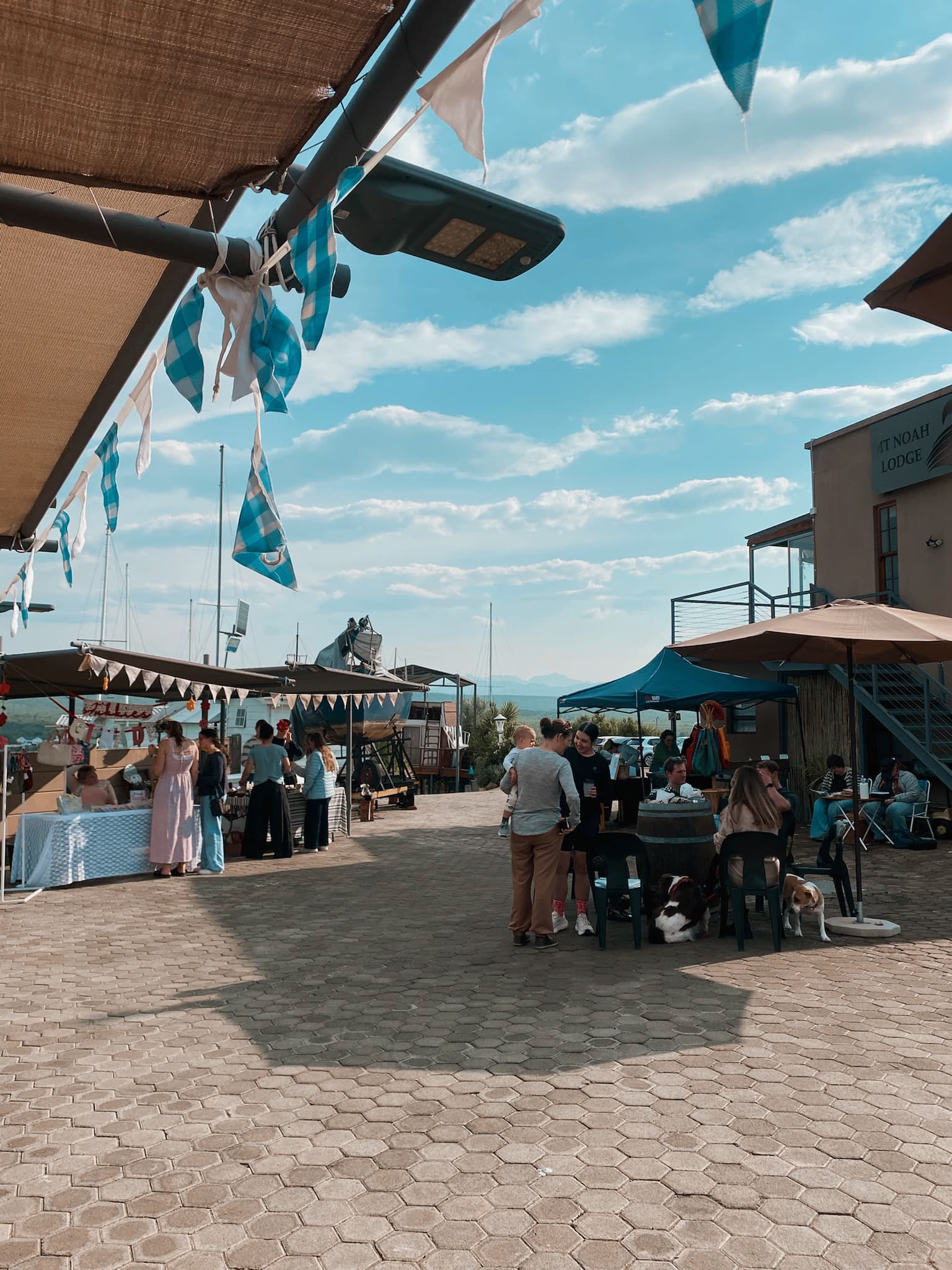 Visitors enjoying market day at Mount Noah